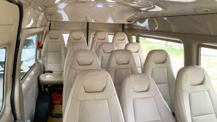 Private space in a 16 seater car