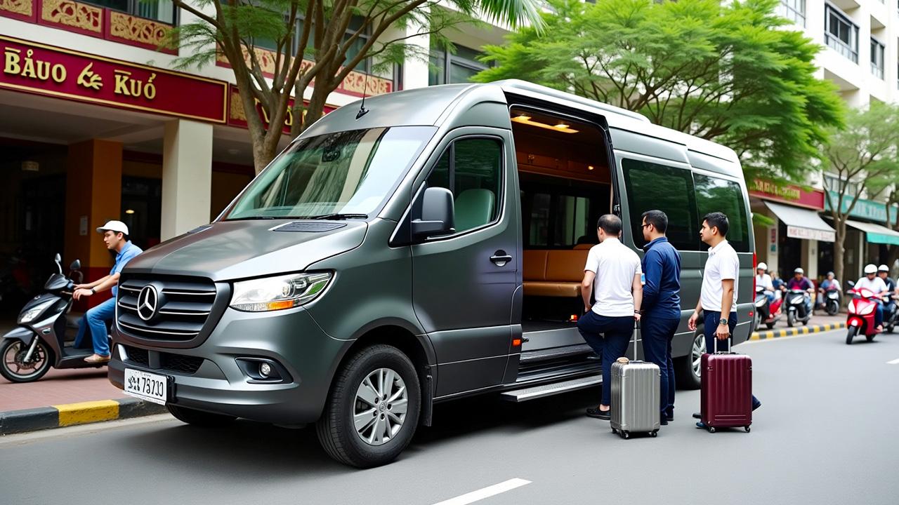 Limousine kẹt xe trong phố hẹp