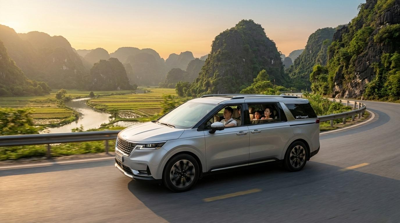 Xe 7 chỗ Kia Carnival vận hành êm ái phục vụ du lịch gia đình trên cung đường danh thắng miền Bắc của DKT Transport
