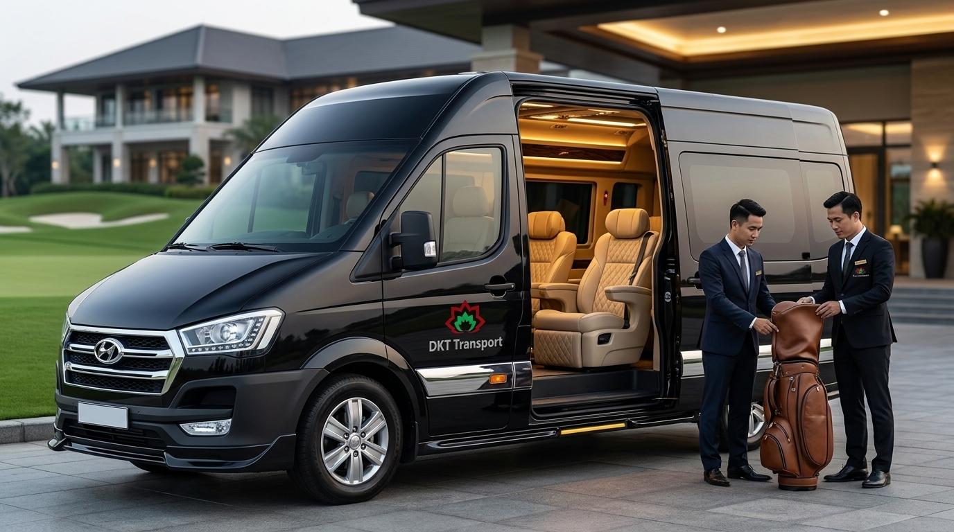Xe Dcar Limousine DKT Transport đưa đón khách VIP chơi golf tại sân golf Thanh Lanh Vĩnh Phúc