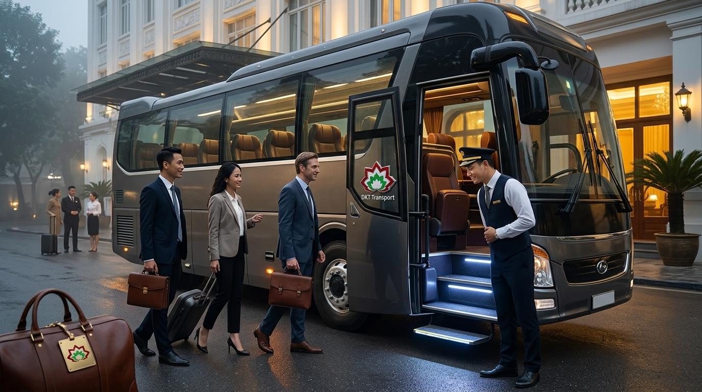 Dich vu thue xe limousine 23 cho co lai don khach VIP tai Ha Noi DKT Transport