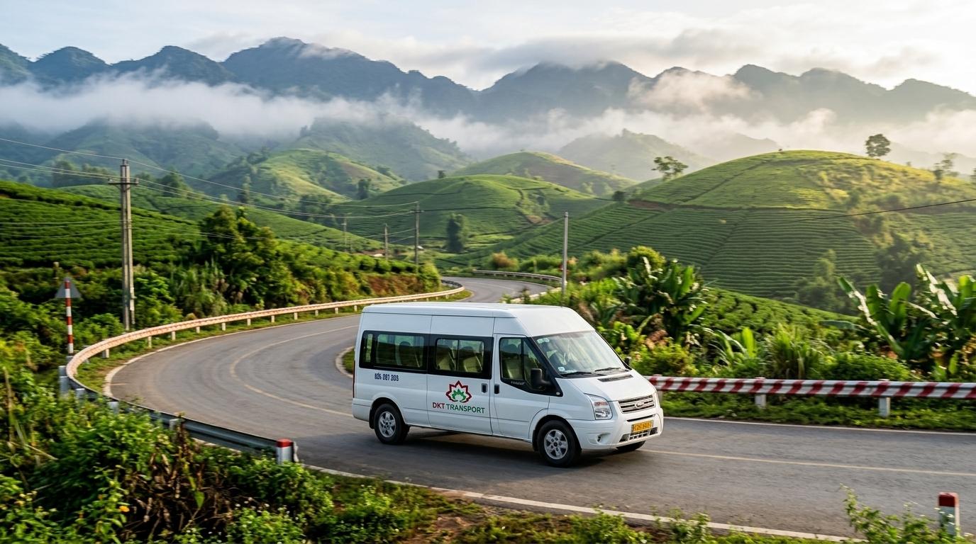 Dịch vụ thuê xe 16 chỗ đi tỉnh phục vụ du lịch Tây Bắc Mộc Châu cùng DKT Transport
