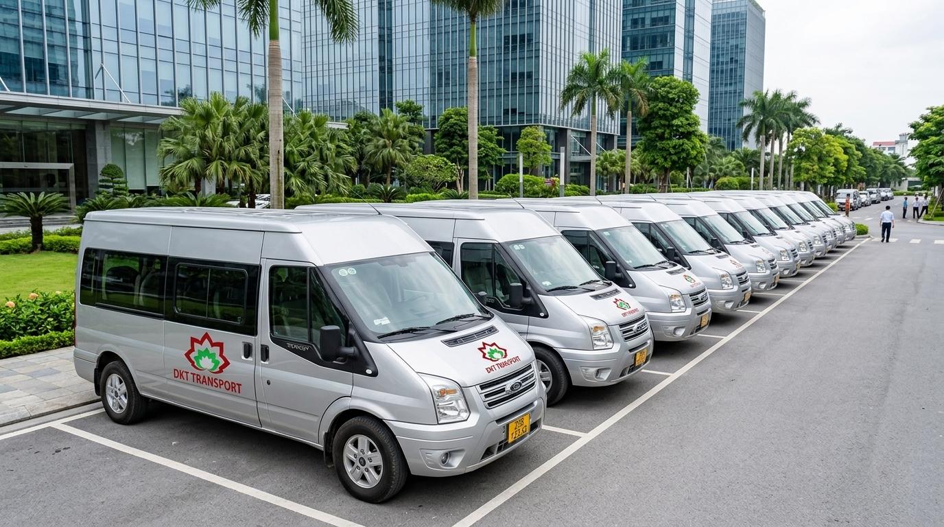Hợp đồng thuê xe 16 chỗ theo tháng đưa đón chuyên gia và học sinh của DKT Transport Hà Nội