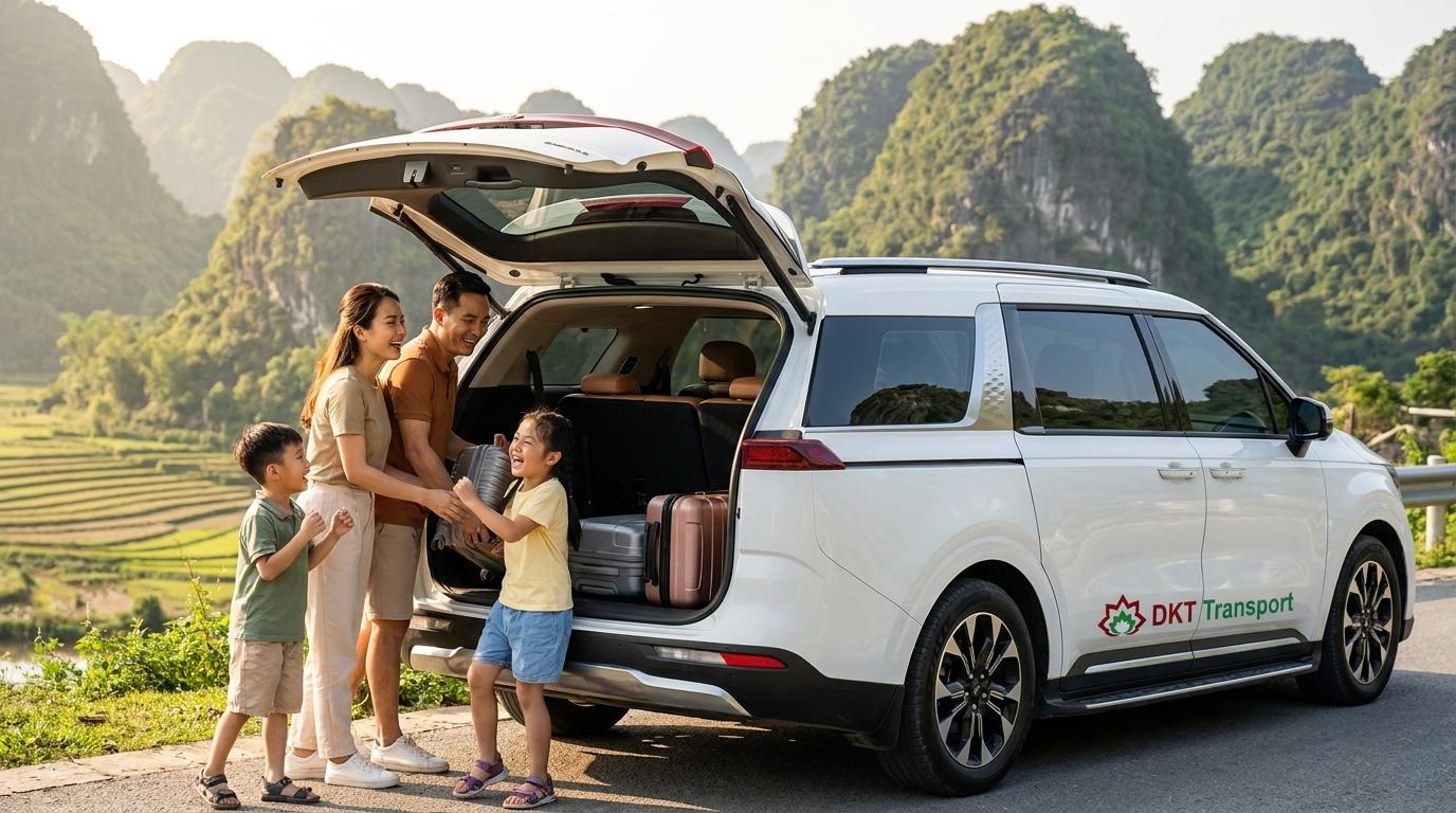 Thuê xe du lịch 7 chỗ Kia Carnival DKT Transport rộng rãi phục vụ gia đình đi tour nghỉ dưỡng