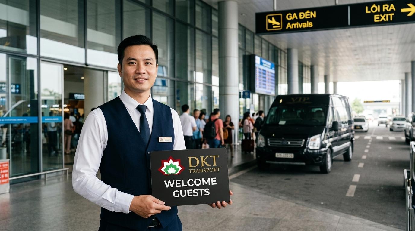 Dịch vụ thuê xe du lịch có tài xế DKT Transport đón tiễn sân bay Nội Bài chu đáo chuyên nghiệp