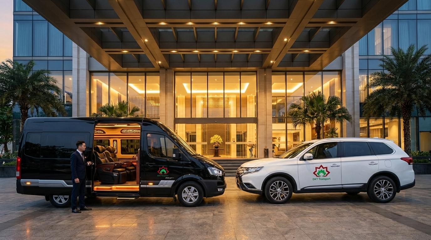 Dàn xe 7 chỗ và xe Limousine đưa đón sân bay cao cấp của DKT Transport